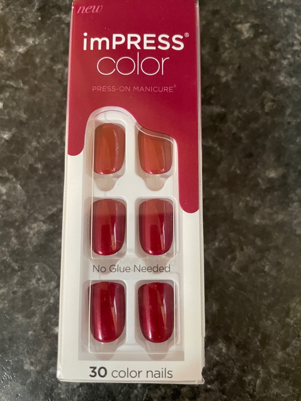 imPRESS Color Red Gloss Press-On Nails Set